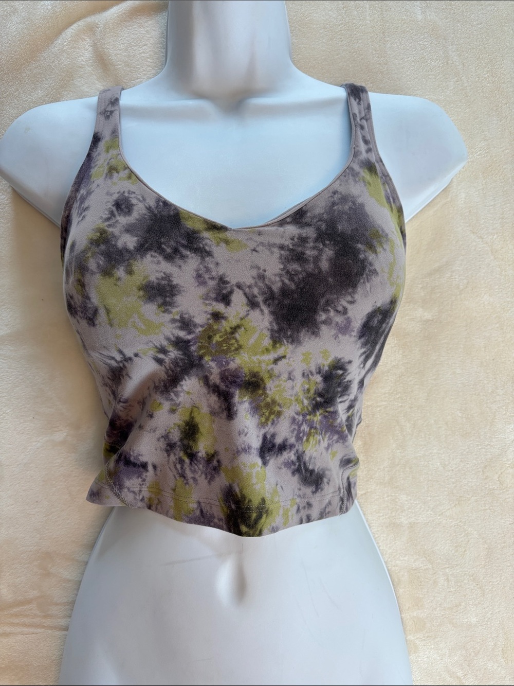 Great Lululemon Tie-Dye Sports Bra Tank Top in Gray and Olive- XS or S